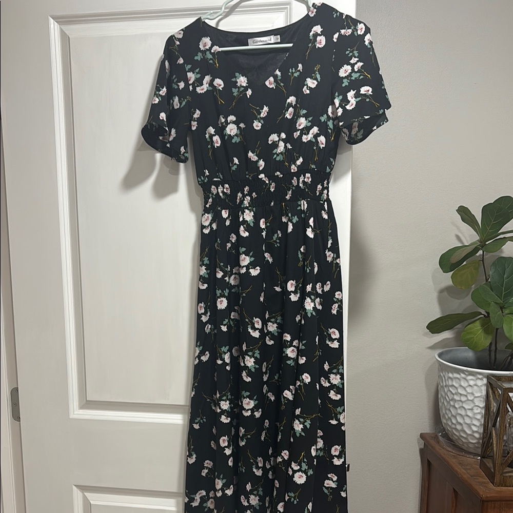 Floral Black Dress